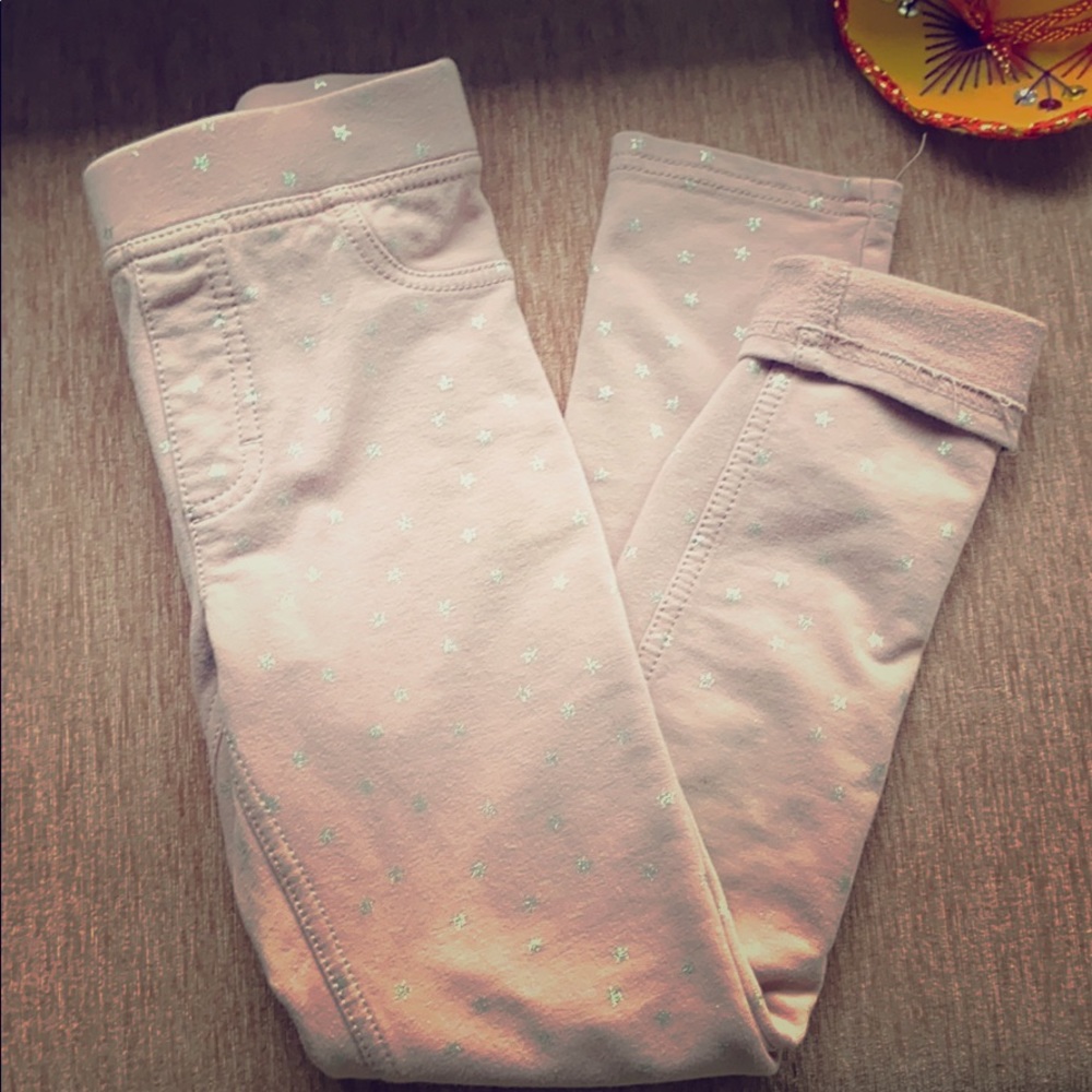 Pink Leggings with Silver Star ⭐️ Print H&M